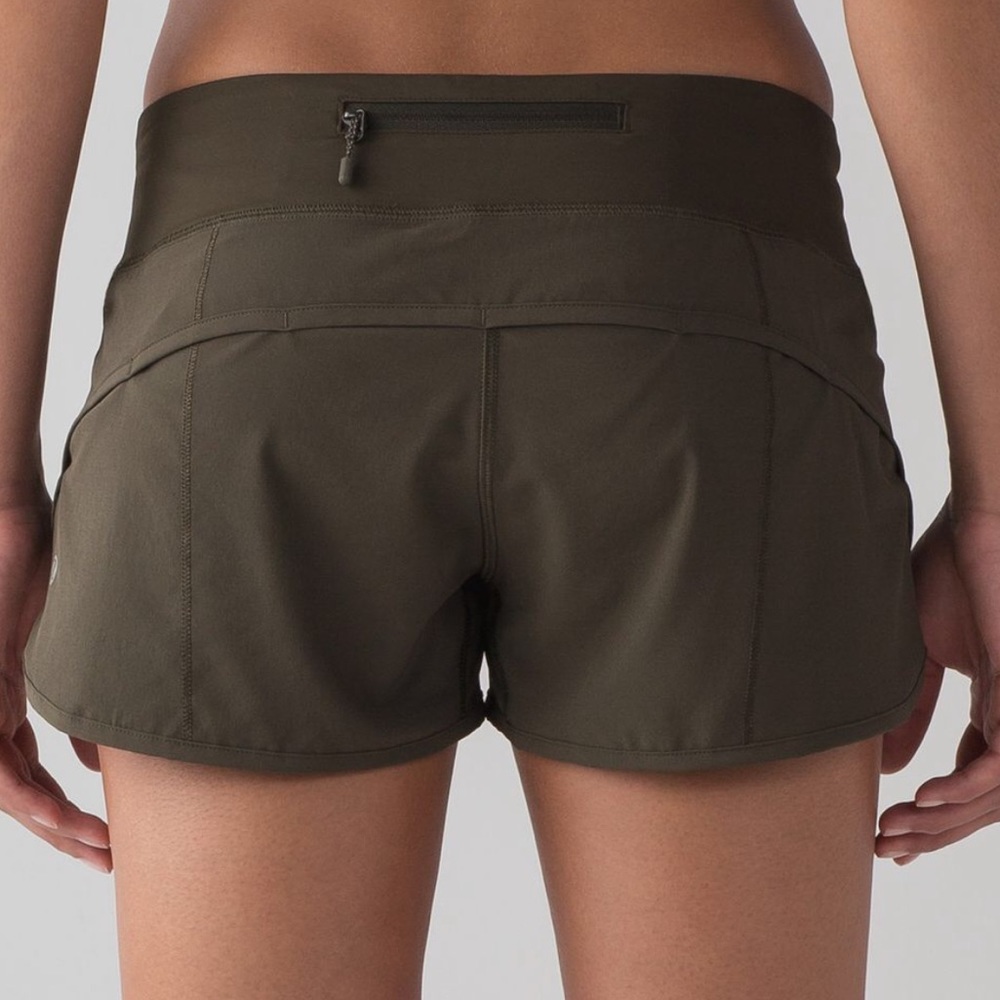 Lululemon green speed running shorts 2